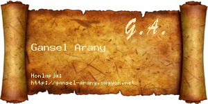 Gansel Arany névjegykártya